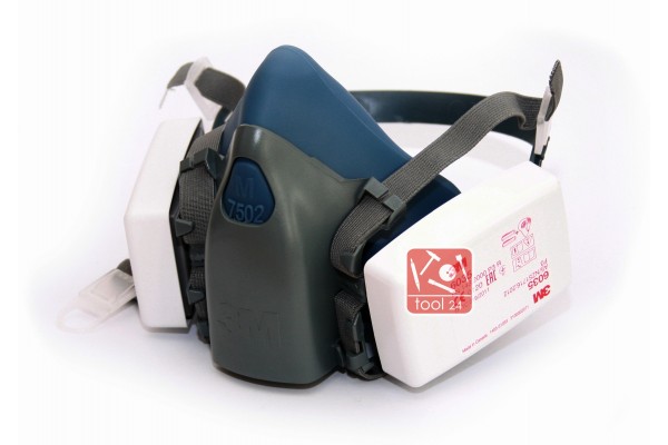Respirator, half mask 3M 7502  with filters 6035 for respiratory protection.