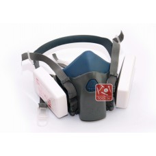 Respirator, half mask 3M 7502  with filters 6035 for respiratory protection.