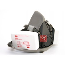 Respirator 3M 6200 with filters 6035 for respiratory protection.