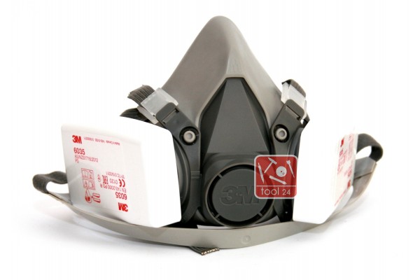 Respirator 3M 6200 with filters 6035 for respiratory protection.