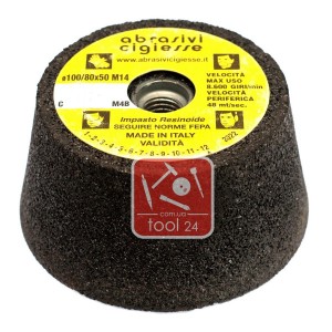 Корундовые шарошки 100/80*50*м14 для шлифовки камня. Италия RPF Abrasivi srl.